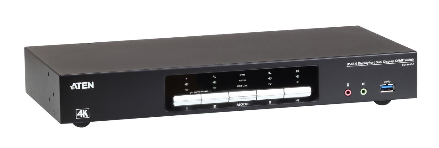 ATEN 4-port USB3.0 4K DisplayPort Dual Display KVM
