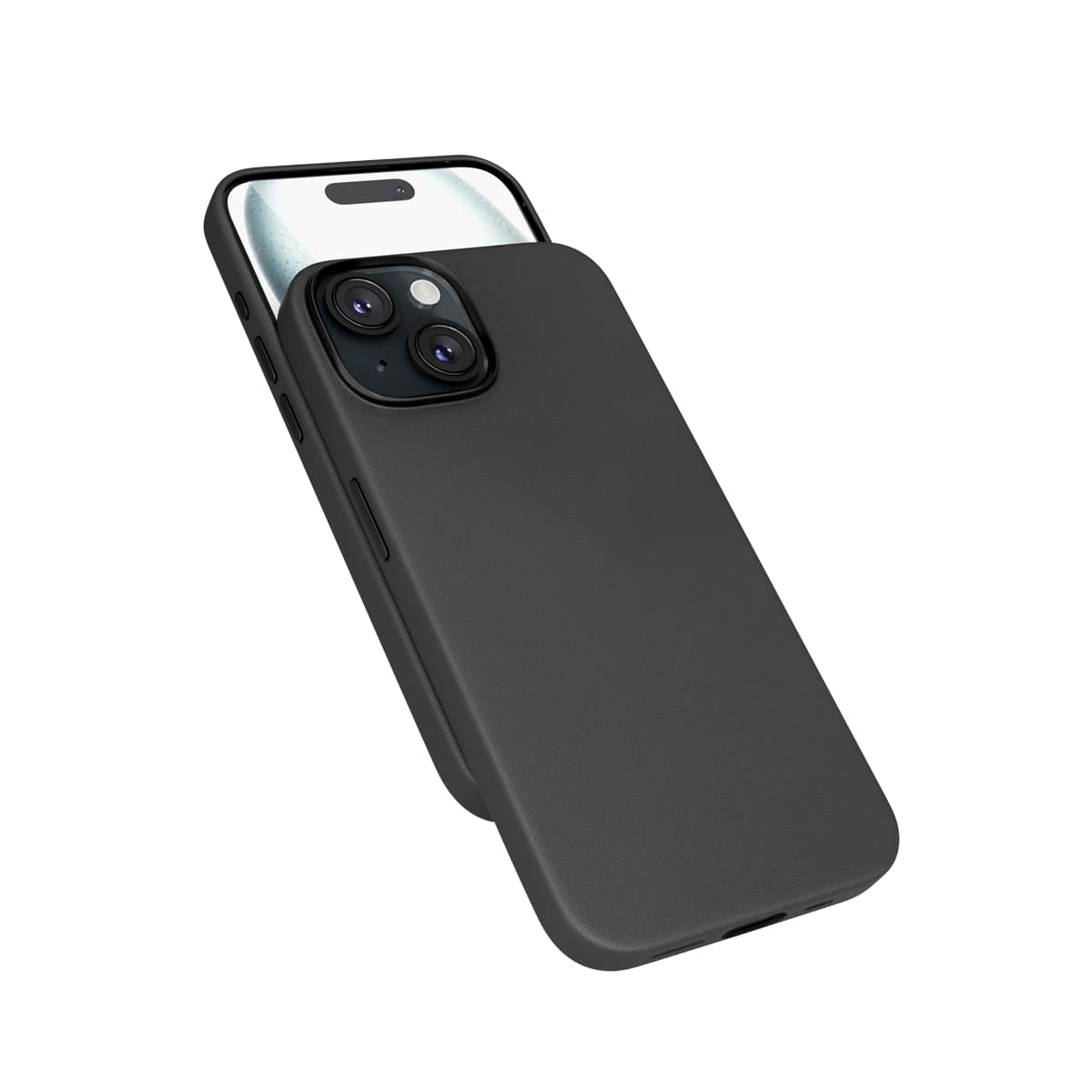 Epico Mag+ kožený kryt iPhone 15 - černá