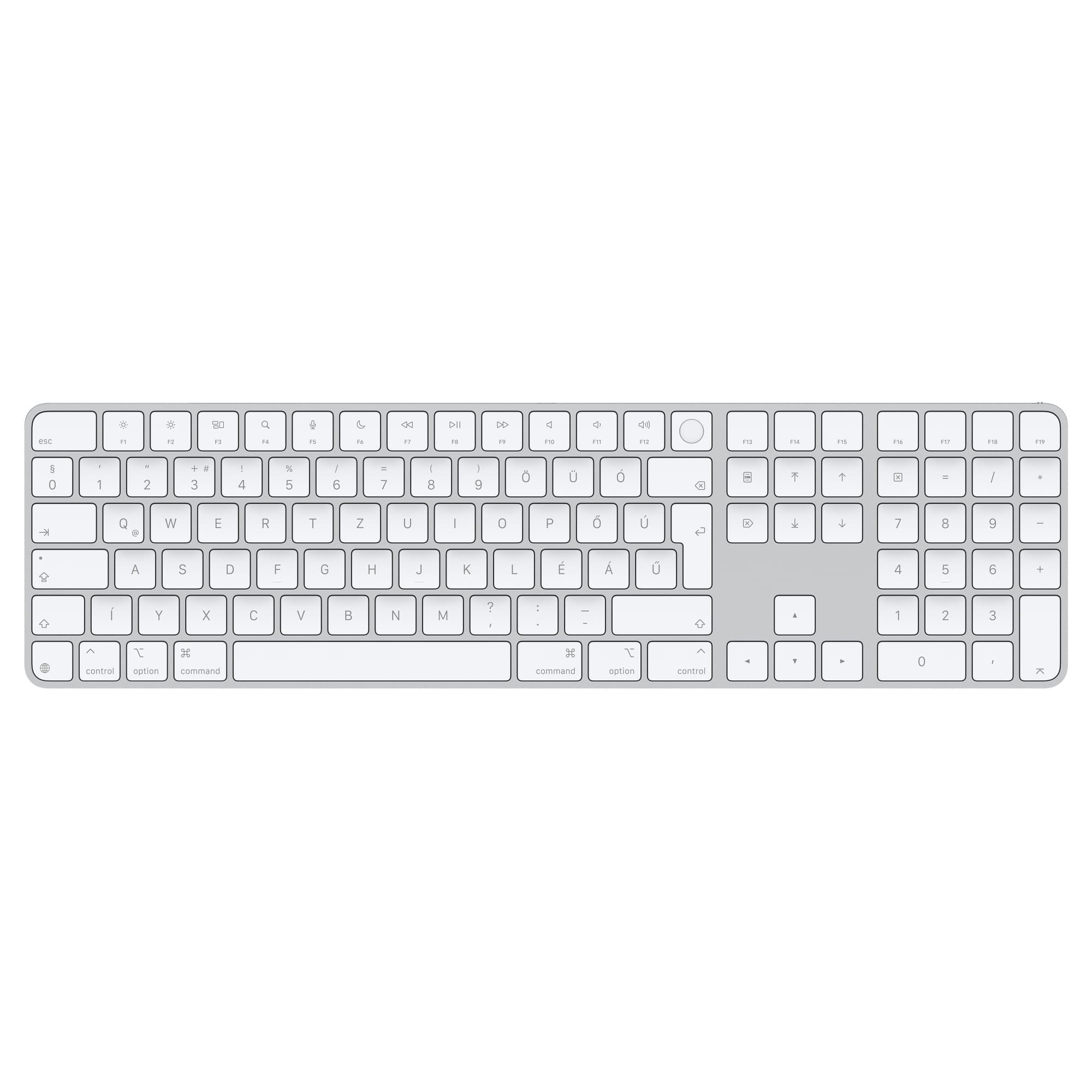 Apple Magic Keyboard Numeric Touch ID Bezdrátová Bluetooth HU layout Bílá