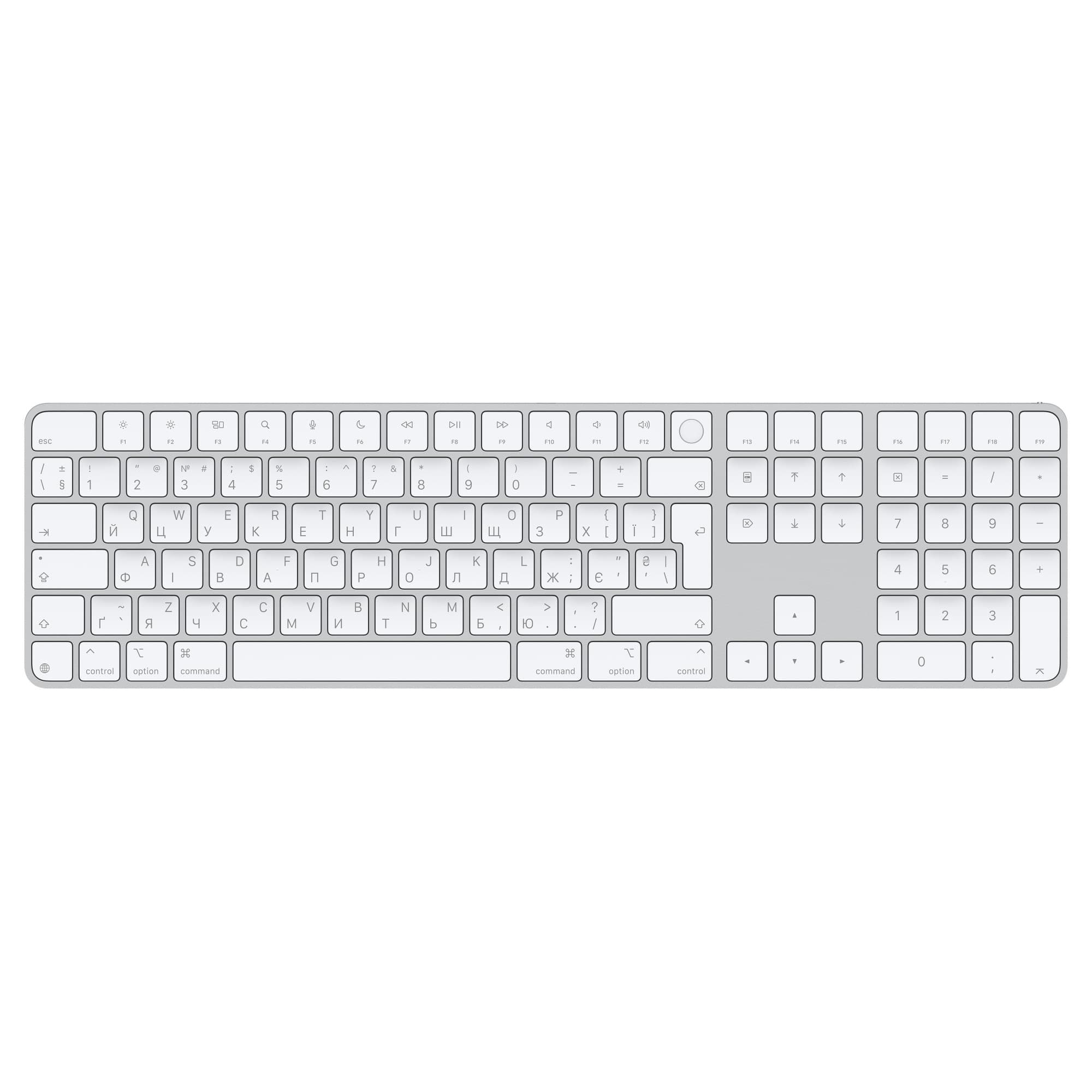 Apple Magic Keyboard Numeric Touch ID Bezdrátová Bluetooth UA layout Bílá