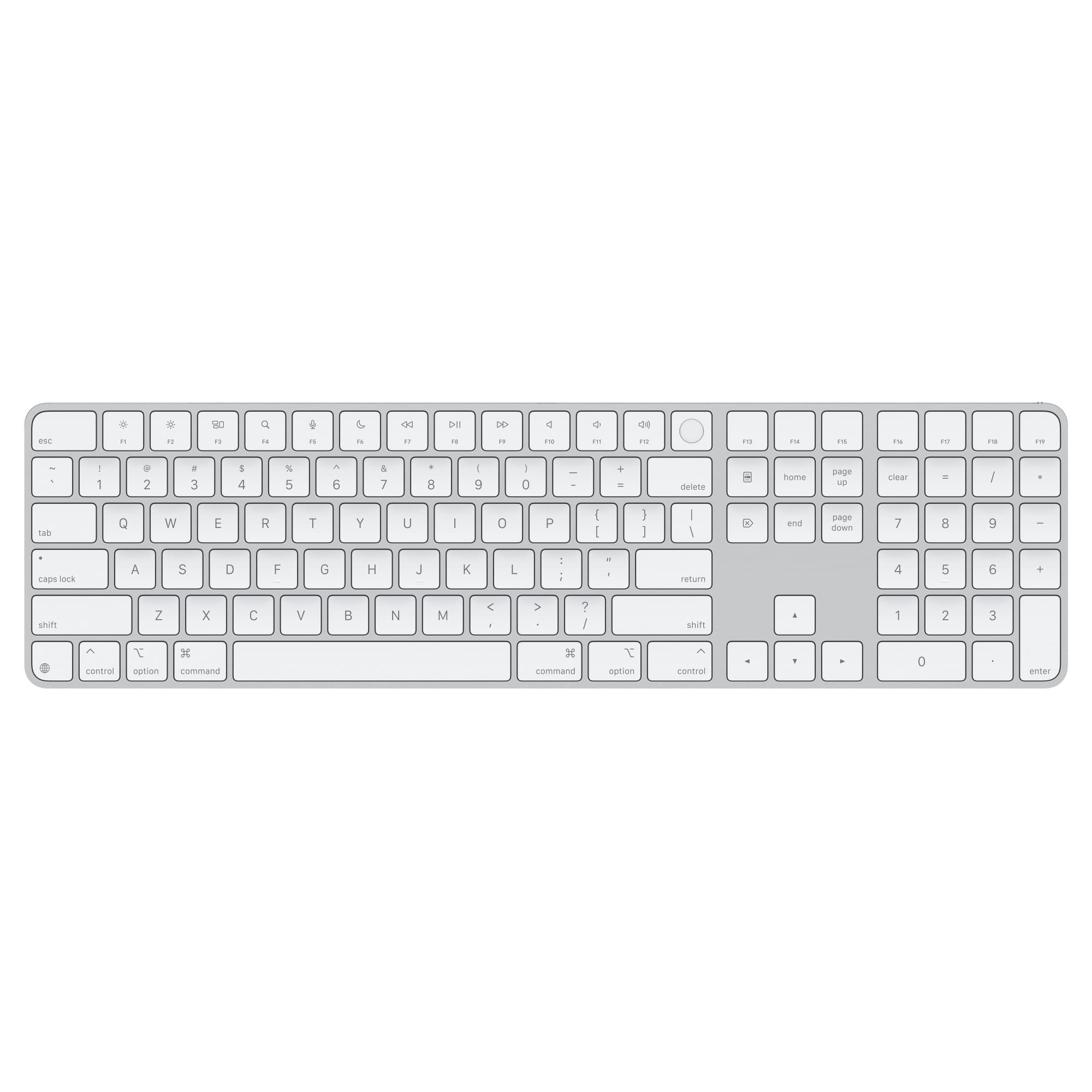 Apple Magic Keyboard Numeric Touch ID Bezdrátová Bluetooth US layout Bílá