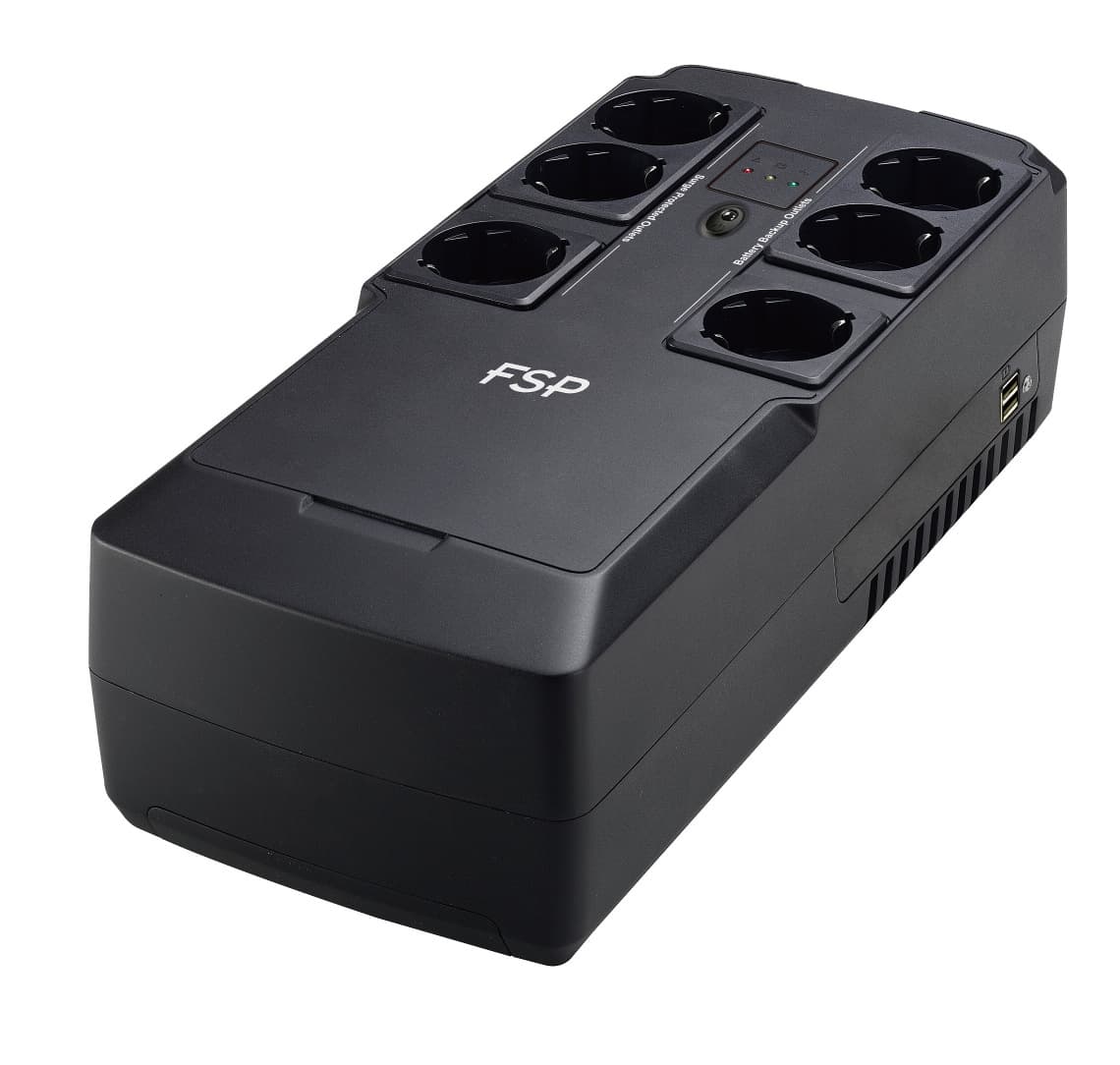 FSP UPS NanoFit 600, 600 VA 360 W, 2xUSB power, LED, offline