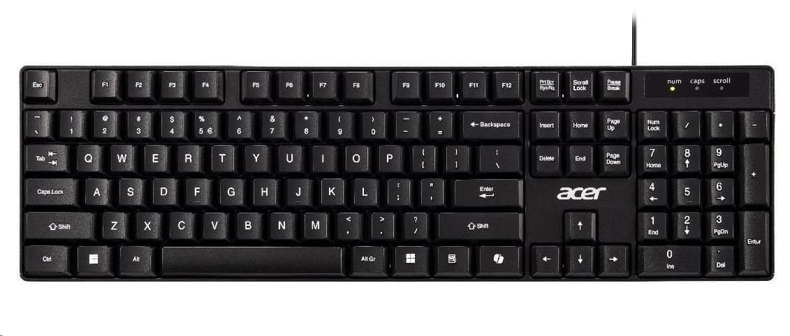 Acer AKW100 Drátové USB-A CZ-SK layout Černá