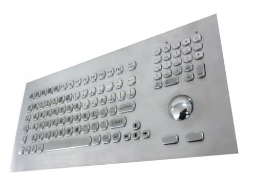 Průmyslová nerezová klávesnice s trackballem do panelu, CZ, USB, IP65