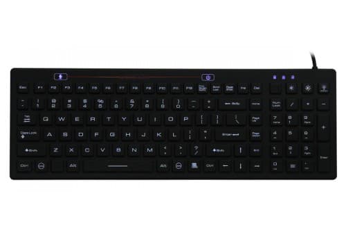 Průmyslová silikonová antibakteriální klávesnice podsvícená, CZ, USB, IP68