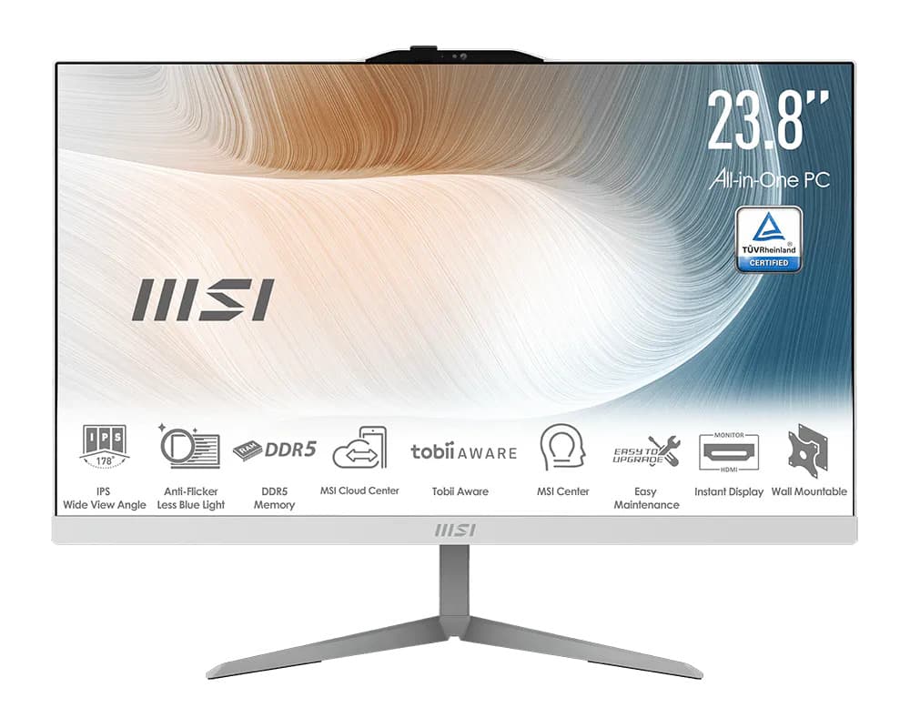 MSI Modern AM242 1M-2299EU 23,8" FHD 3-100U 8GB 512GB Intel int W11H Bílá 3R