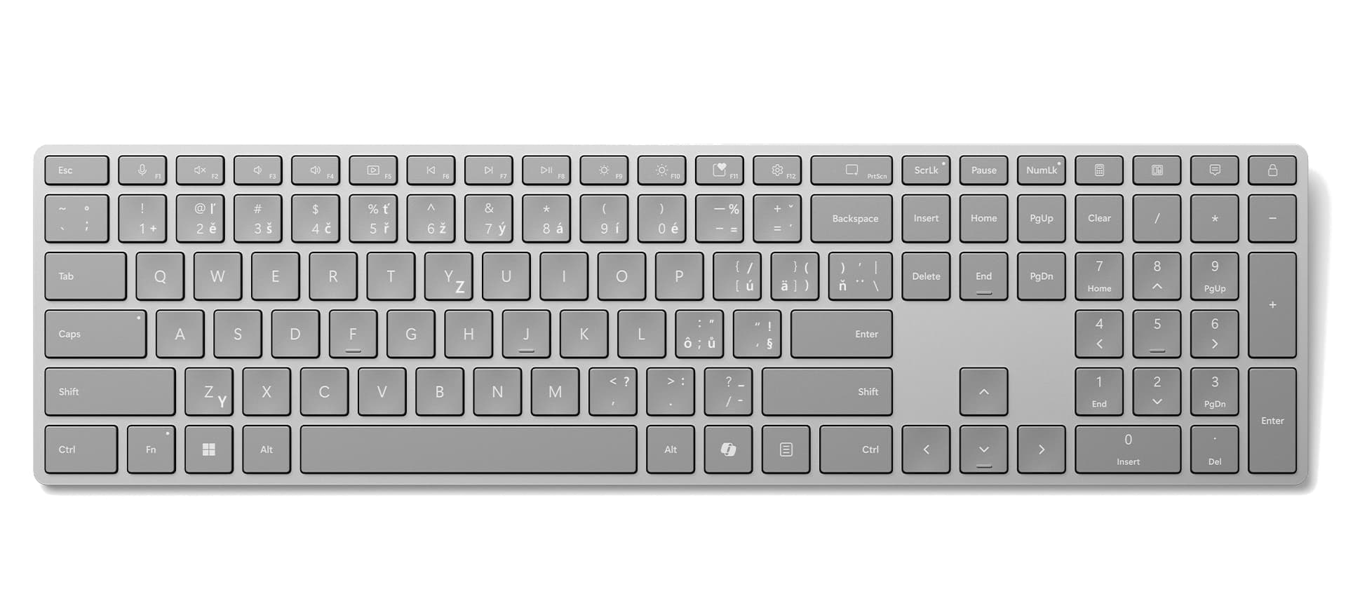 Microsoft Surface Keyboard (2. edice) Bezdrátová Bluetooth CZ-SK layout Šedá