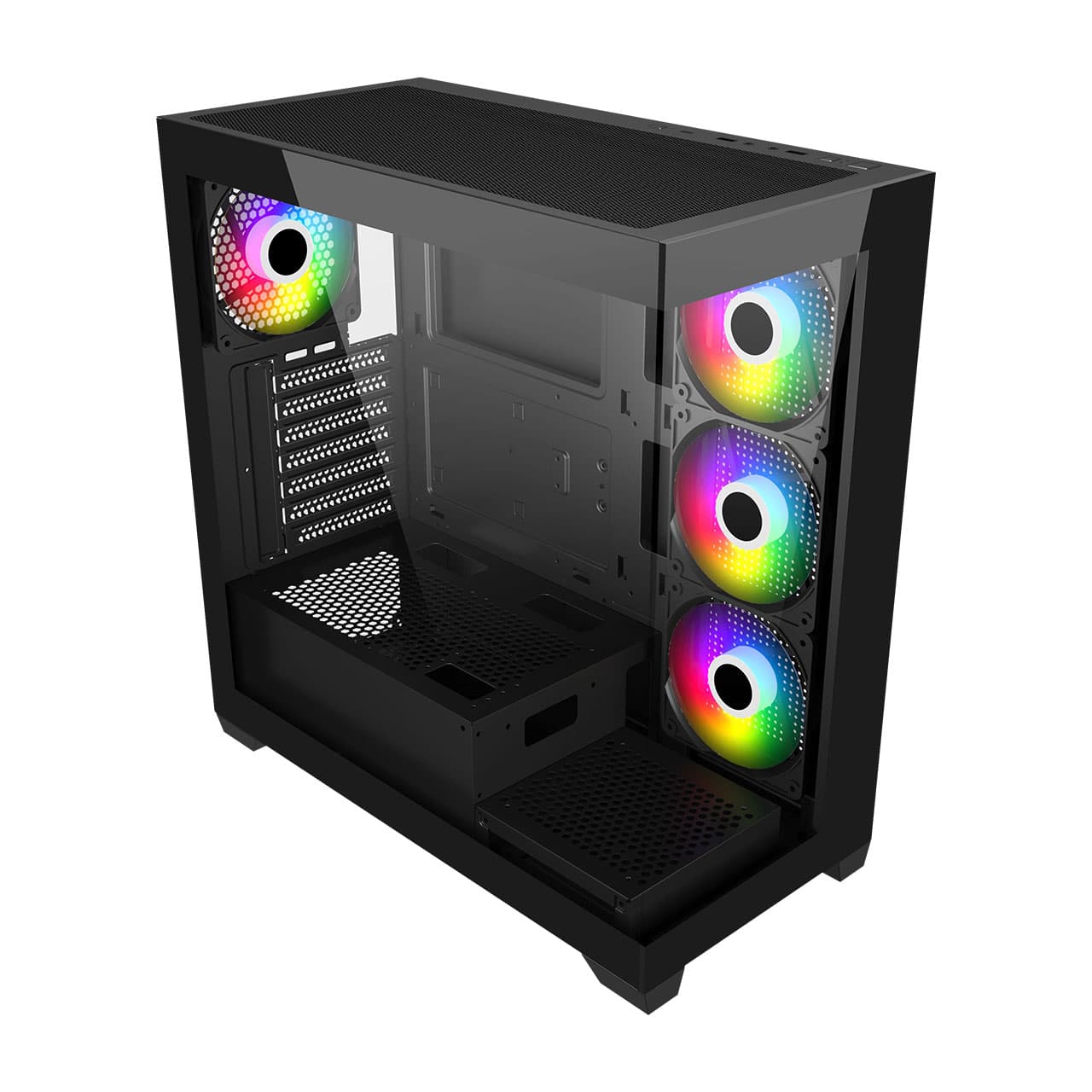 FSP M340-BA Midi Tower Transpar. Černá