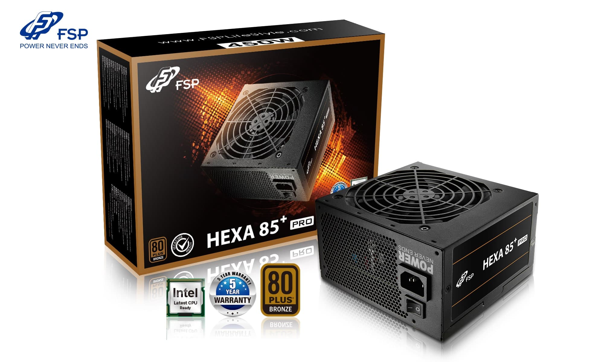 FSP HEXA 85+ PRO 450 450W ATX 80PLUS Bronze Retail