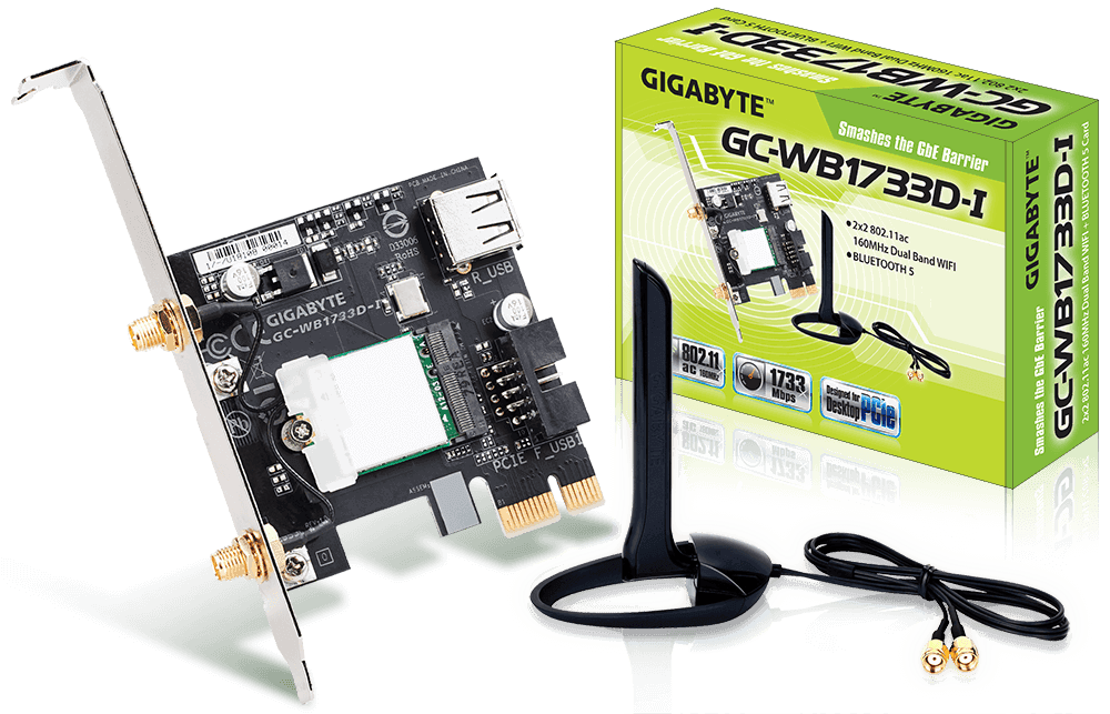 GIGABYTE PCI-E Wifi+BT 1733MBps 802.11a b g n ac