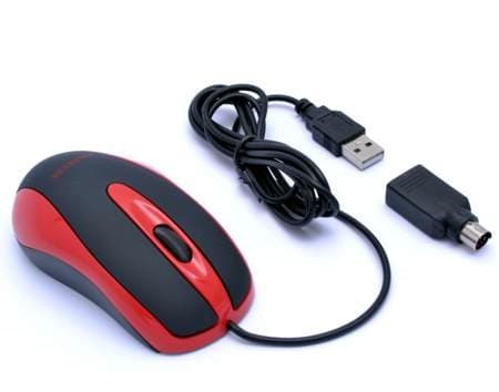AMEI AM-M801 Kancelářská Optická 800 DPI Drátová USB Černá-červená
