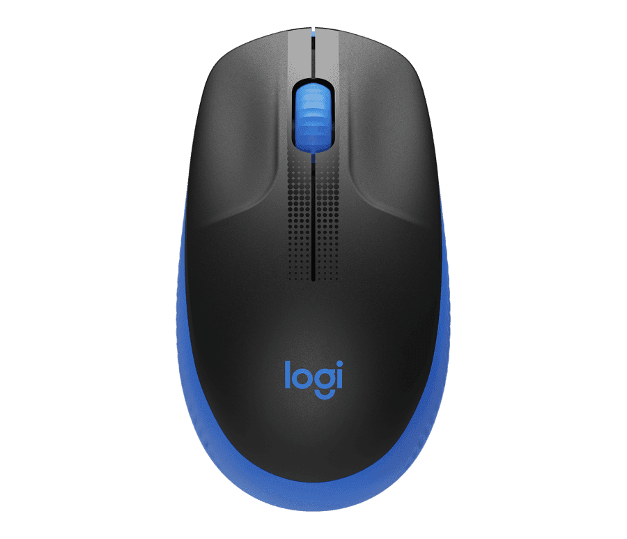 Logitech M190 Kancelářská Optická 1 000 DPI Bezdrátová USB Černá-modrá