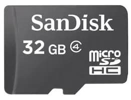 Sandisk micro SDHC 32GB Class 4 + Adaptér Černá