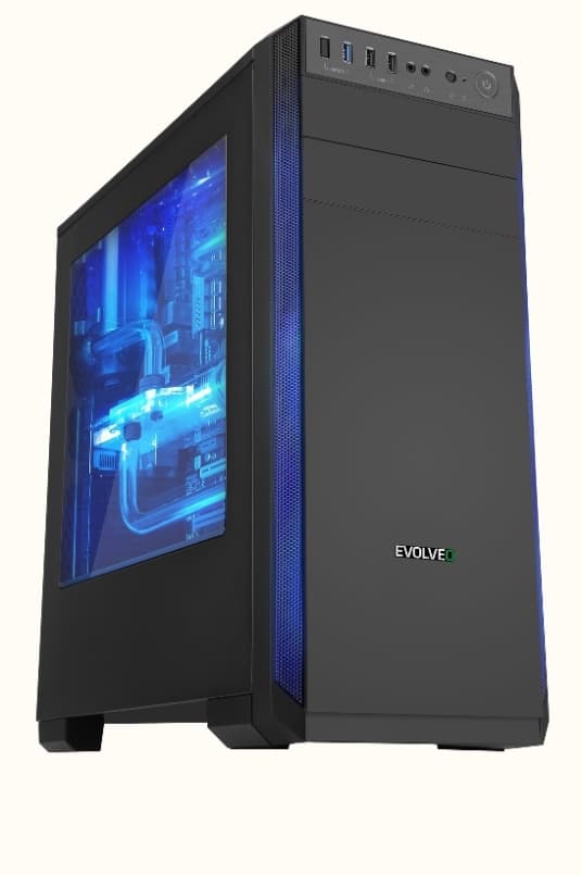 EVOLVEO T3 Midi Tower Transpar. Černá