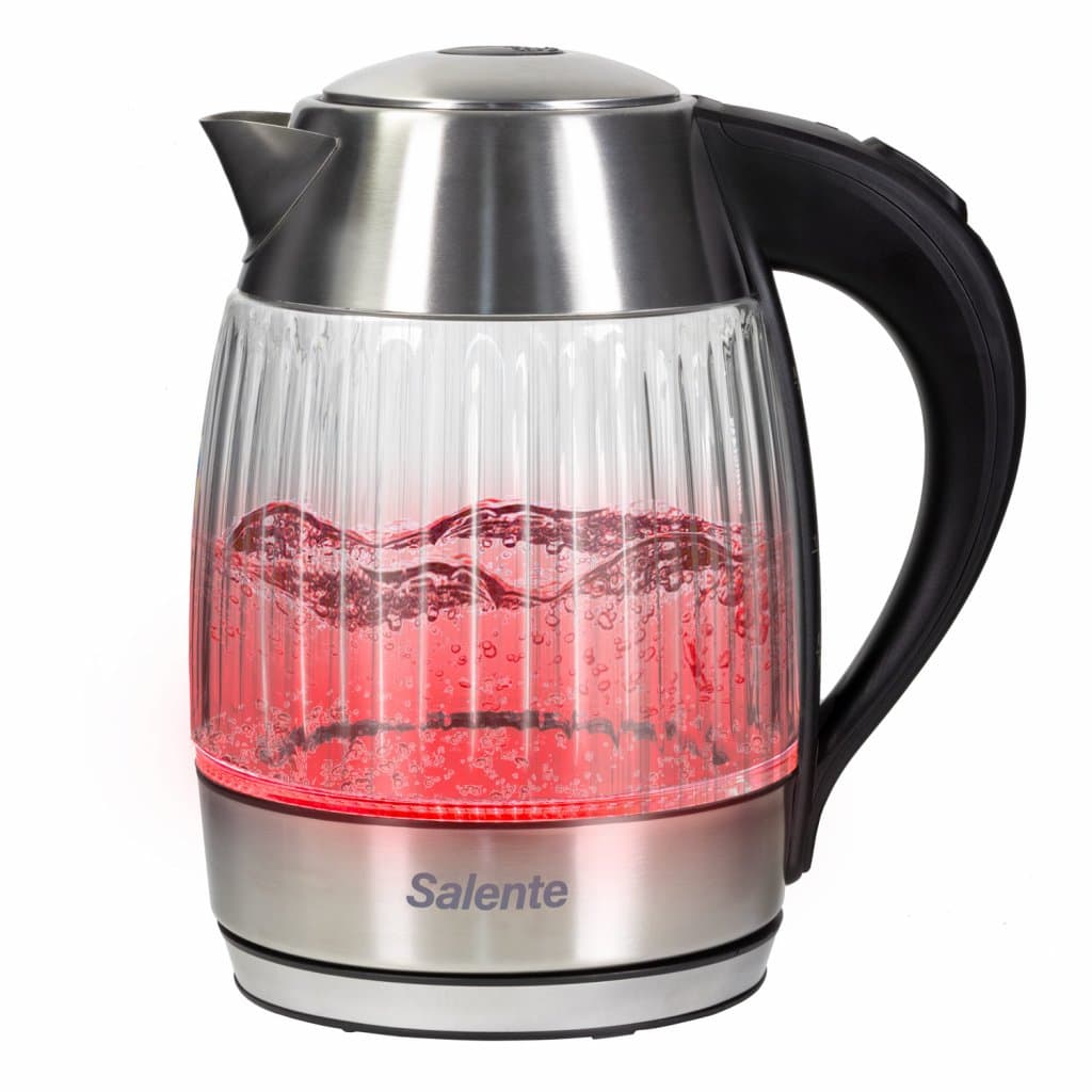 Salente StripeGlass, rychlovarná konvice 1,8 l, nerez skleněná, červené podsvícení