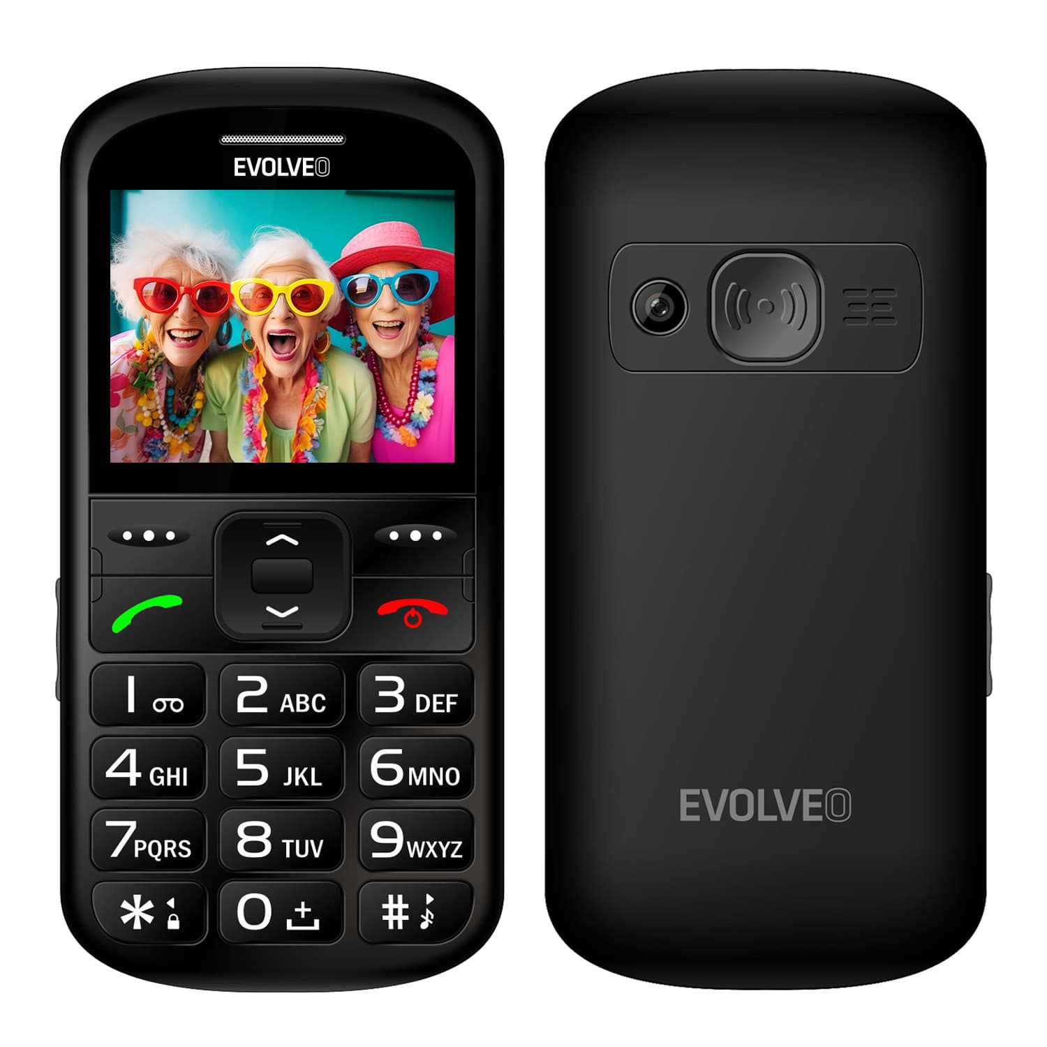 EVOLVEO EasyPhone XS, mobilní telefon pro seniory, černý