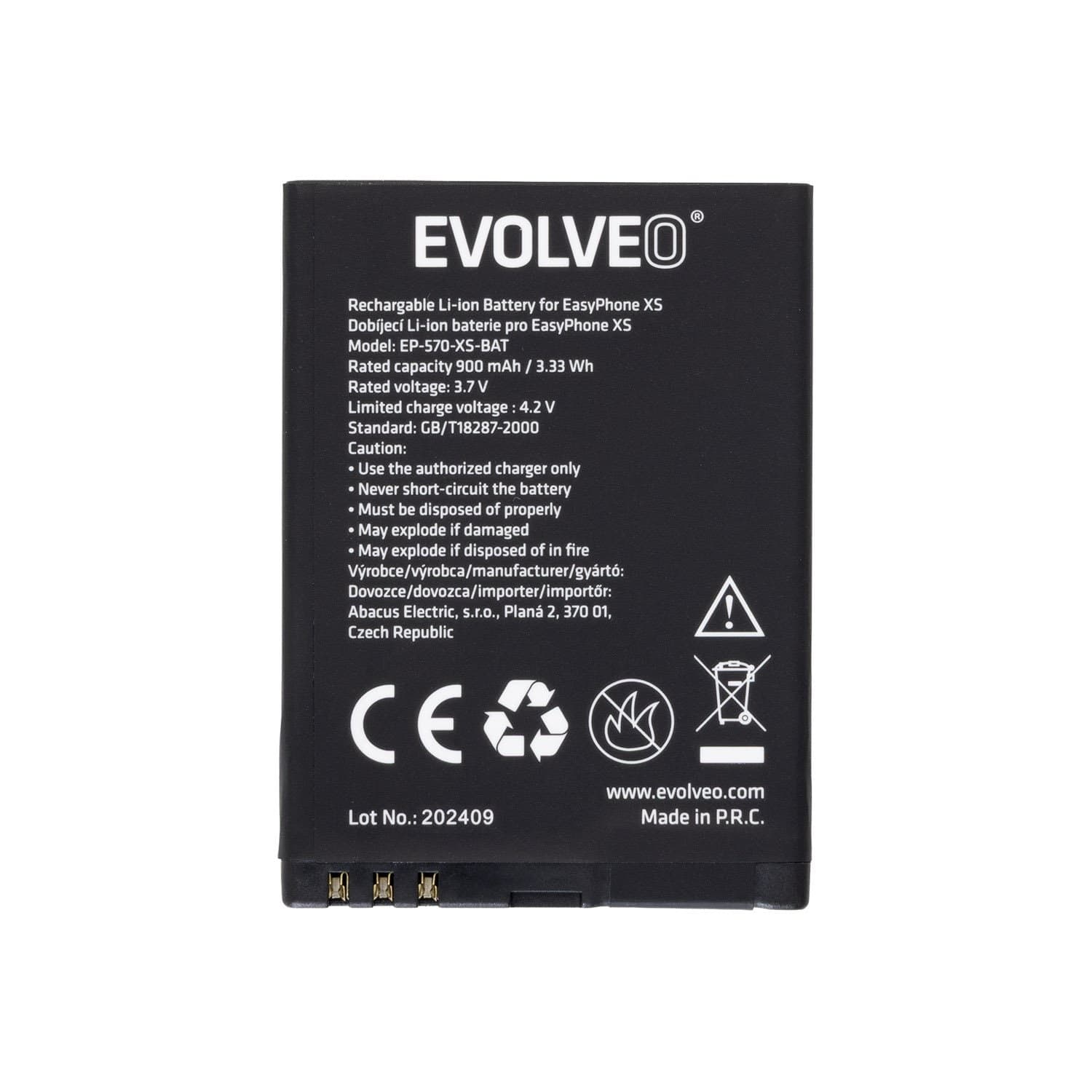 EVOLVEO orig. baterie 900 mAh pro EasyPhone ID EG XS (EP-400 550 570)