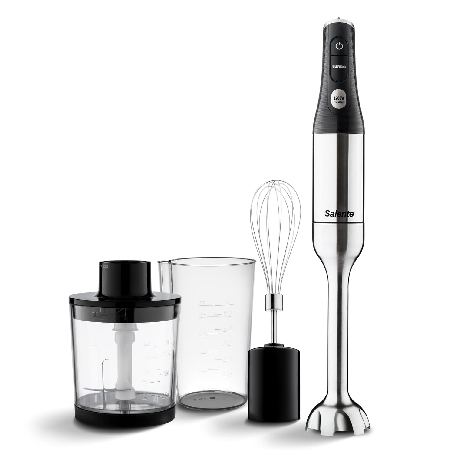 Salente Mixxo multifunkční tyčový mixér 3v1, 1200 W, nerez, černý