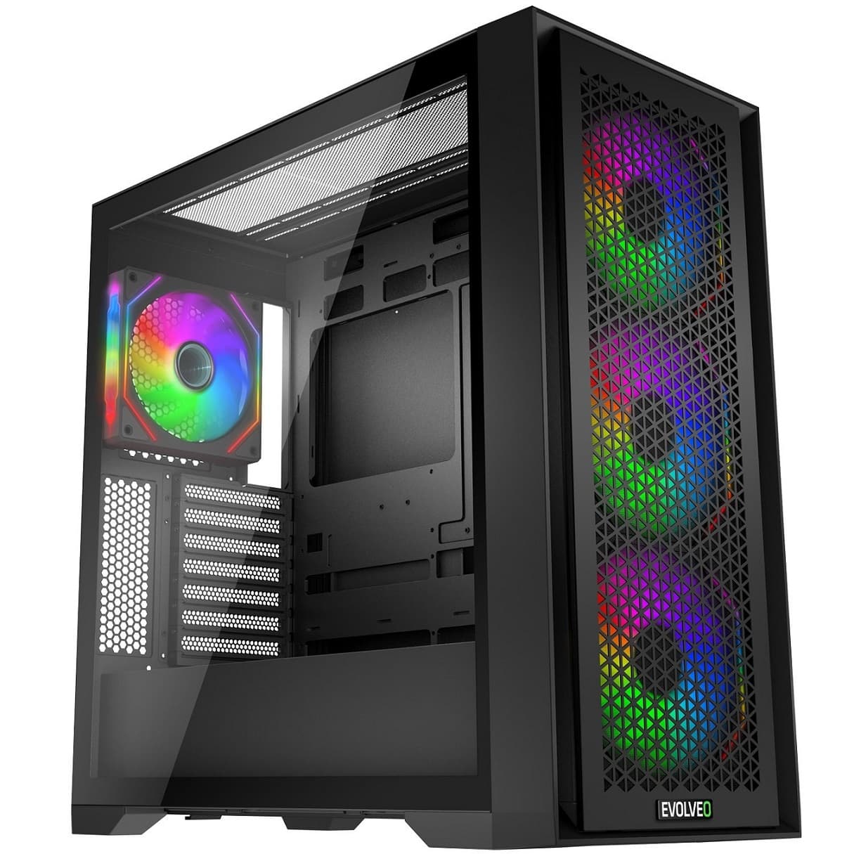 EVOLVEO Rhino, eATX ATX 4x ARGB bočnice sklo mesh