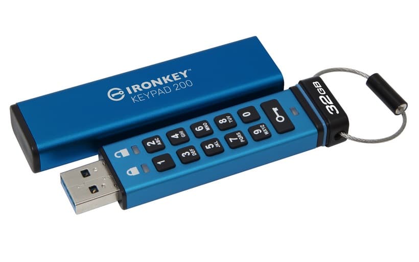 Kingston IronKey Keypad 200 32GB USB 3.2 USB-A Modrá