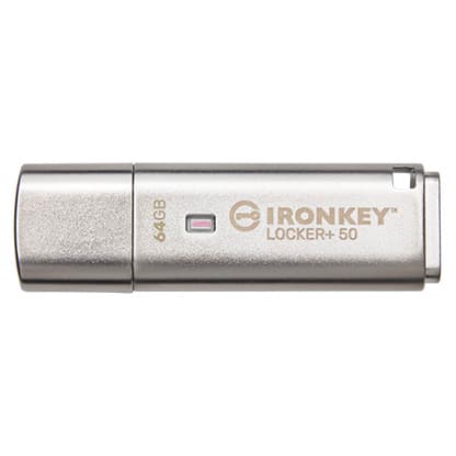Kingston IronKey Locker+ 50 64GB USB 3.1 USB-A Stříbrná