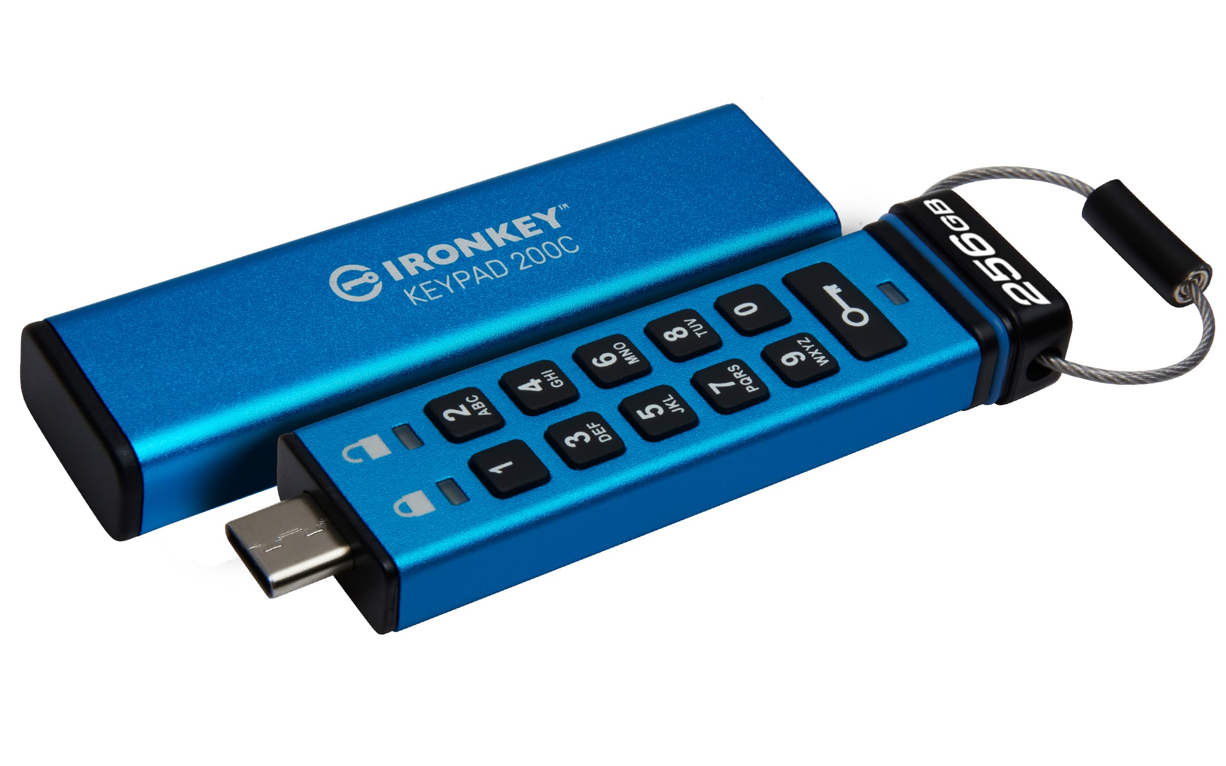 Kingston Ironkey Keypad 200C 256GB USB 3.0 USB-C Modrá