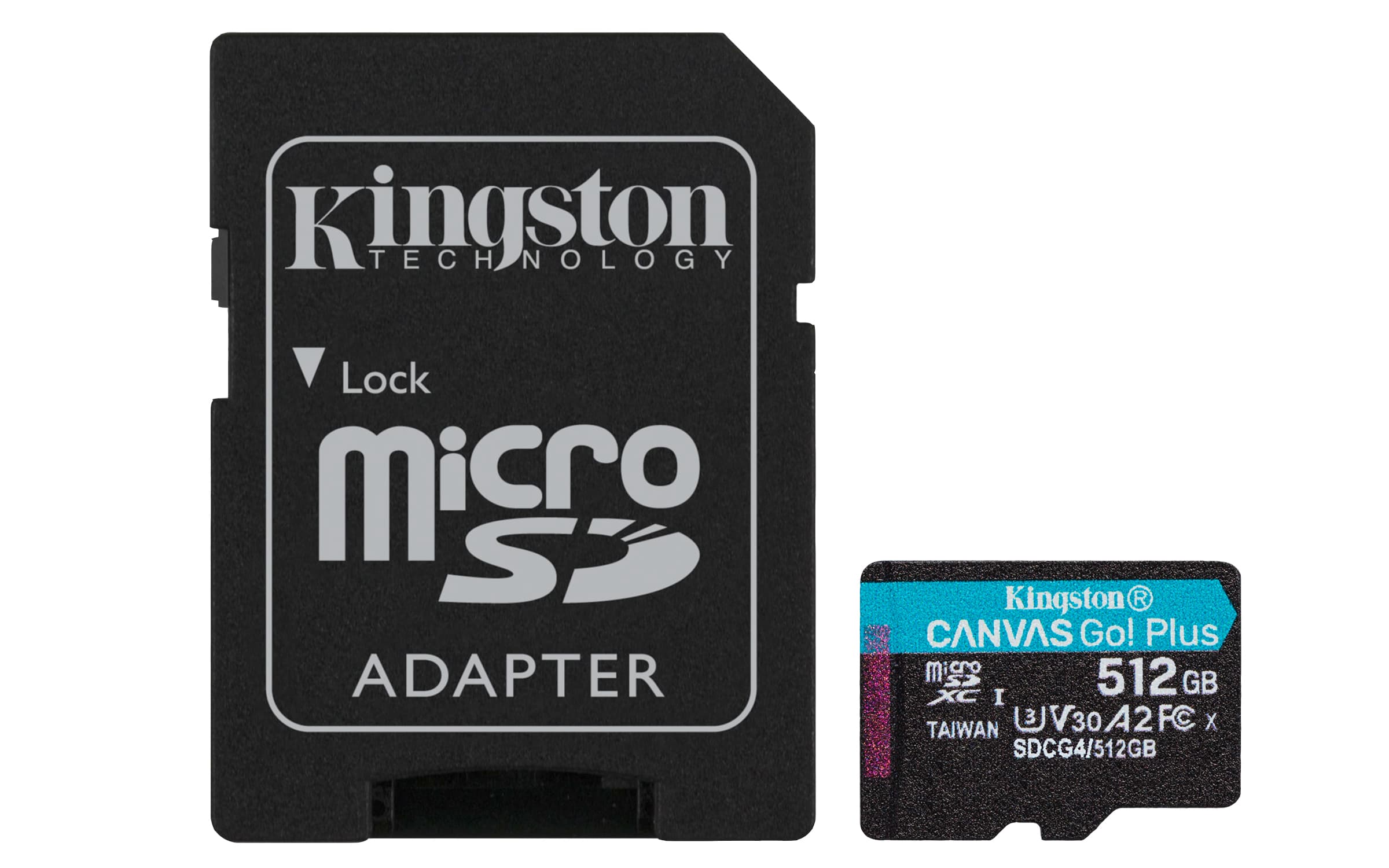 Kingston Canvas Go Plus A2 Micro SDXC 512GB UHS-I U3 Class 10 + Adaptér