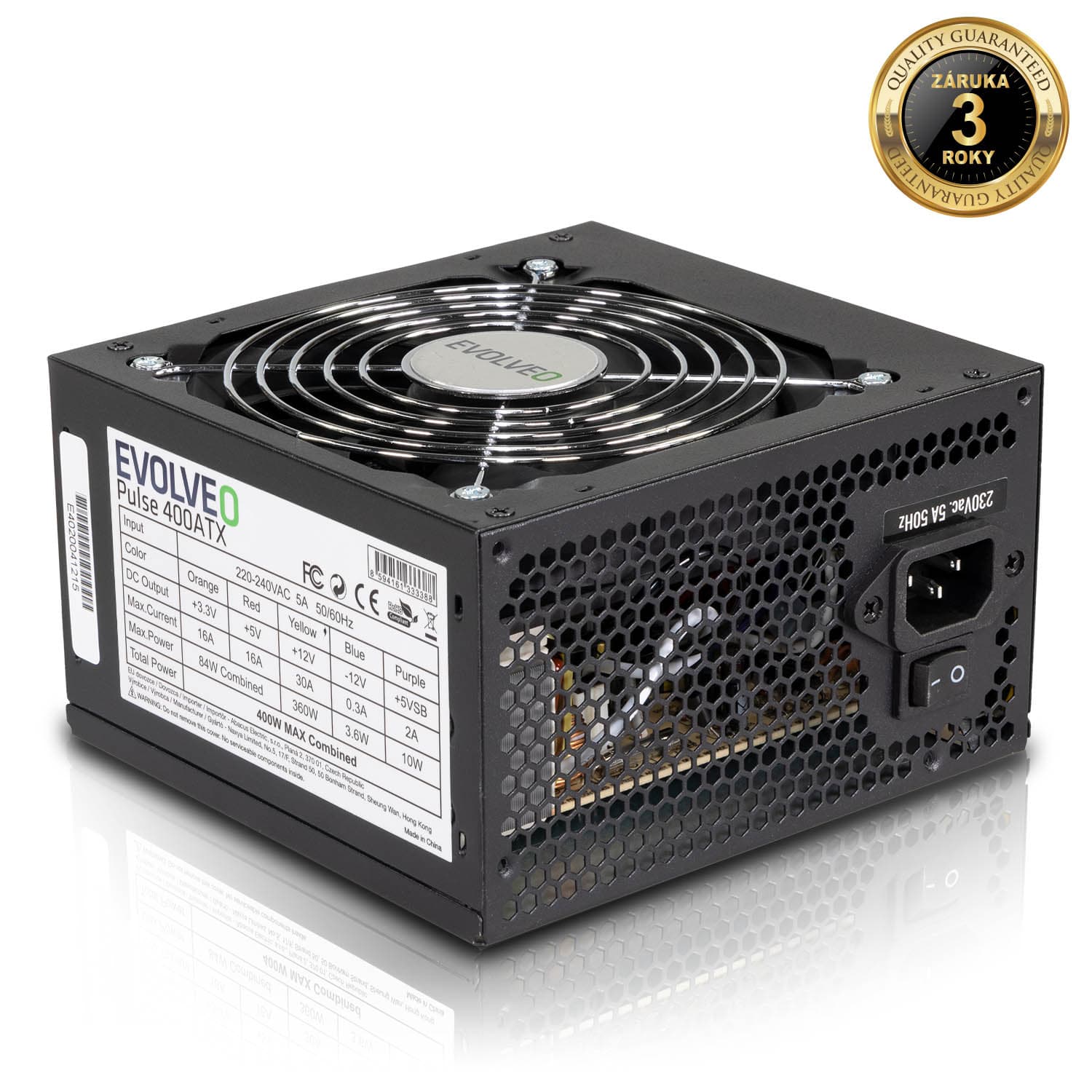 EVOLVEO Pulse 400,zdroj 400W,ATX,tichý,bulk,3YRW