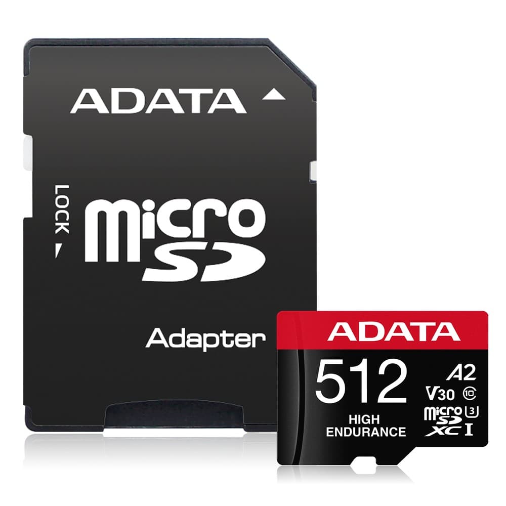 Adata High Endurance Micro SD 512GB UHS-I U3 Class 10 + Adaptér