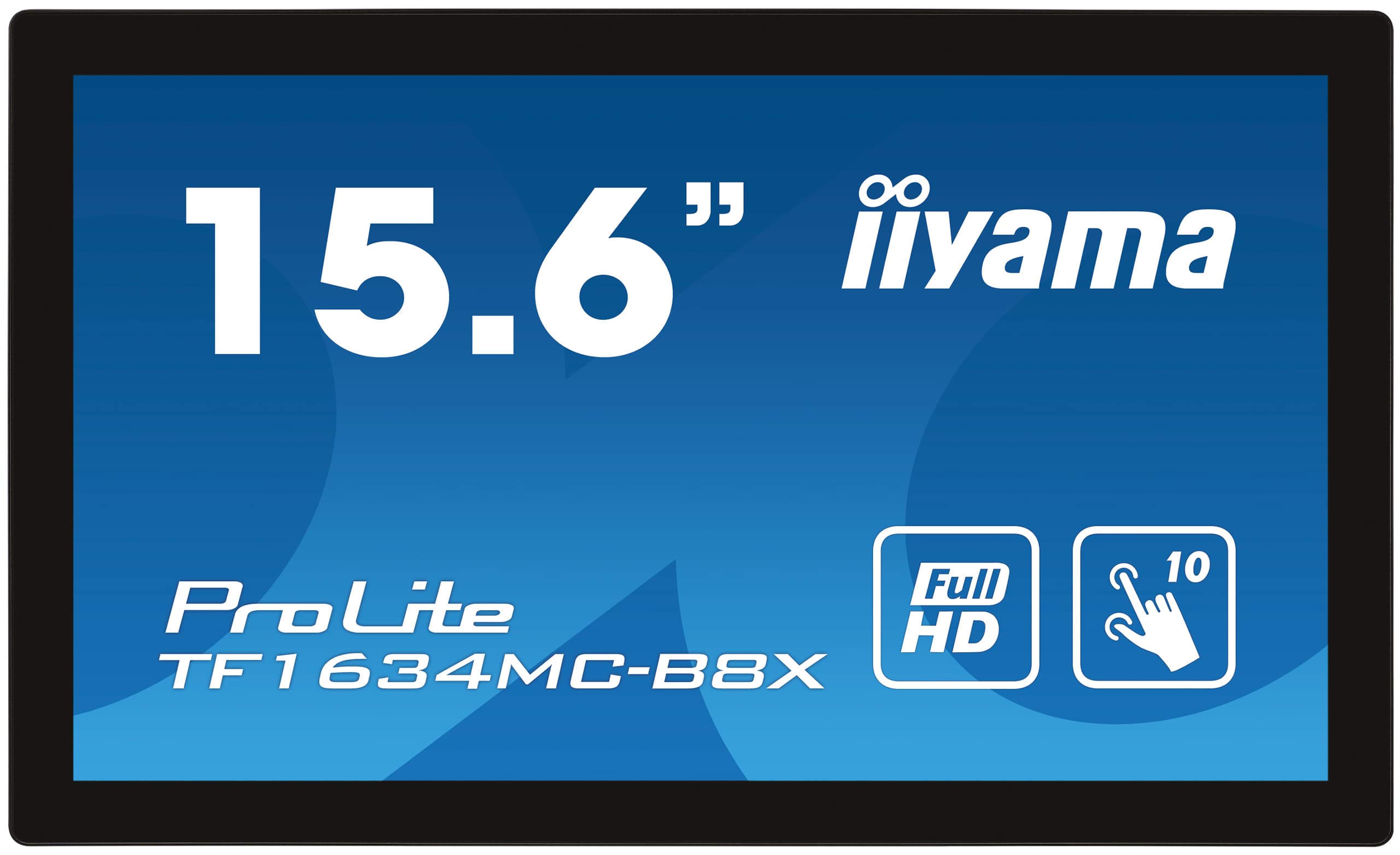 15,6" iiyama TF1634MC-B8X: IPS, FullHD, capacitive, 10P, 450cd m2, VGA, DP, HDMI, IP65, černý