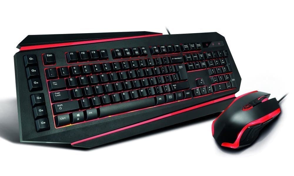 Crono CM637 - set herní klávesnice a myši, CZ SK, USB, černá červená