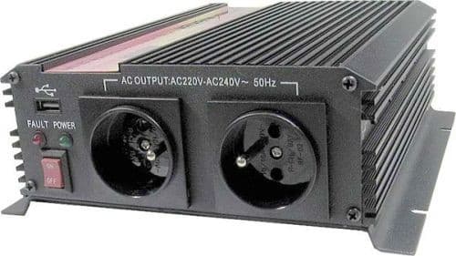 Měnič napětí Carspa CAR1KU-24 24V 230V+USB 1000W, modifikovaná sinus