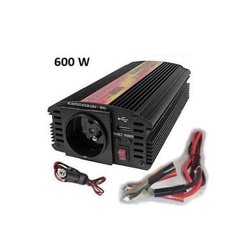 Měnič napětí Carspa CAR600U-242 24V 230V+USB 600W, modifikovaná sinus