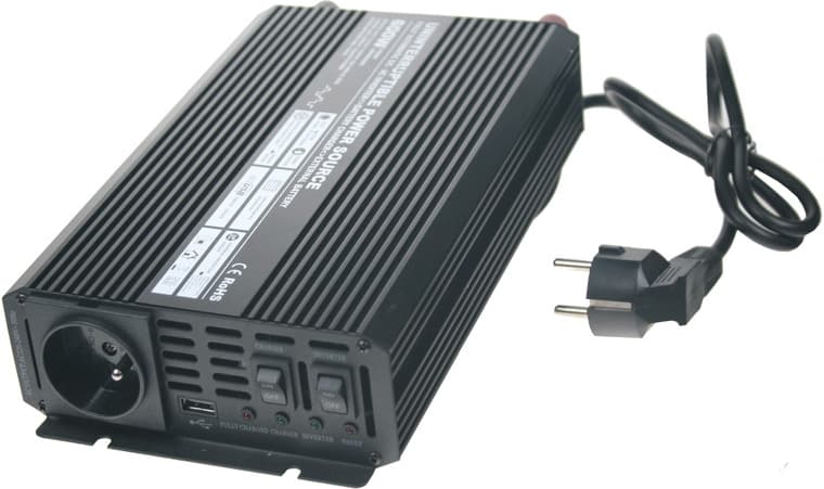 Měnič napětí Carspa UPS600-12 12V 230V 600W s nabíječkou 12V 10A a funkcí UPS
