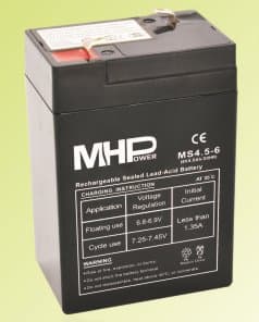 Pb akumulátor MHPower VRLA AGM 6V 4,5Ah (MS4.5-6)