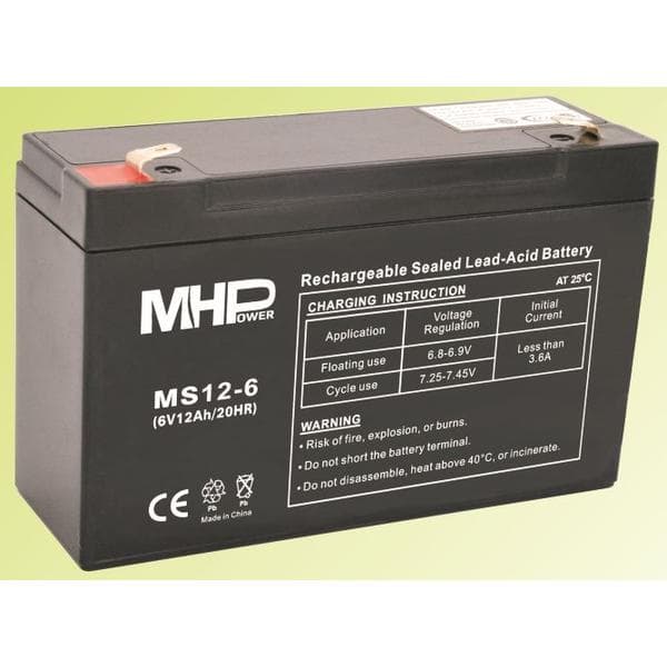Pb akumulátor MHPower VRLA AGM 6V 12Ah (MS12-6)