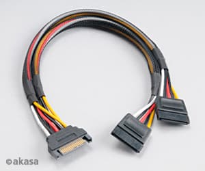 SATA napájecí rozdvojka Sata(M) na 2xSata(F) 30 cm