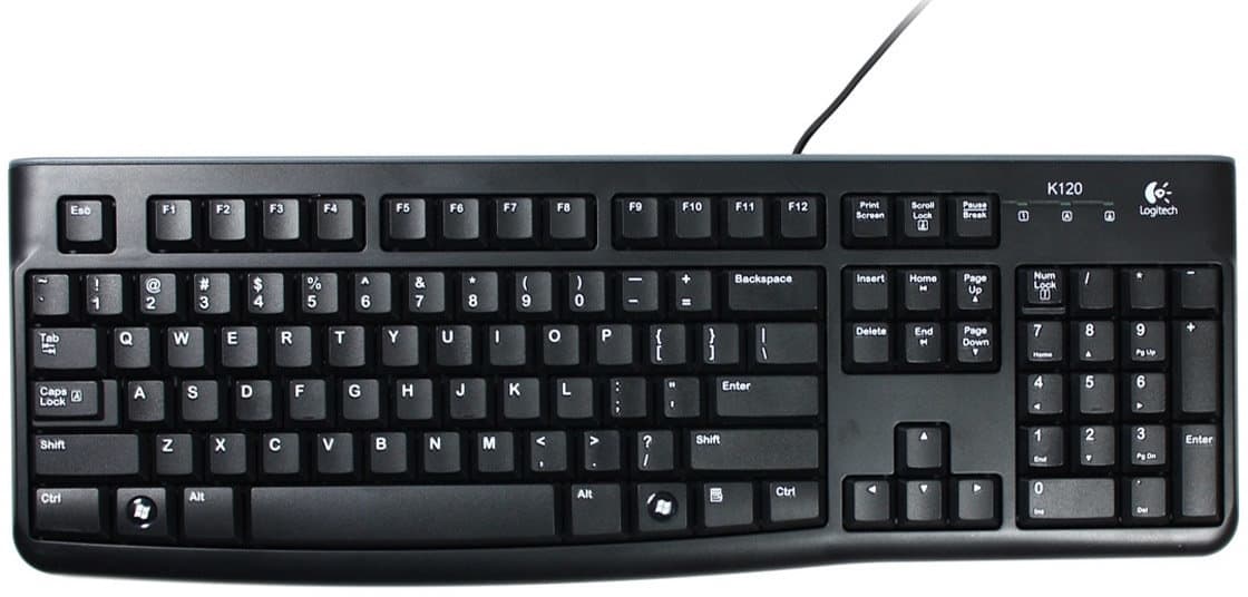 Logitech K120 Drátová USB US layout Černá