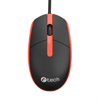 Myš C-TECH WM-10, černočervená, USB