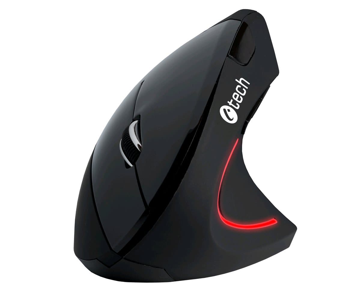 Myš C-TECH VEM-09 Vertikální Optická Pro praváky 1 600 DPI Bezdrátová USB Černá