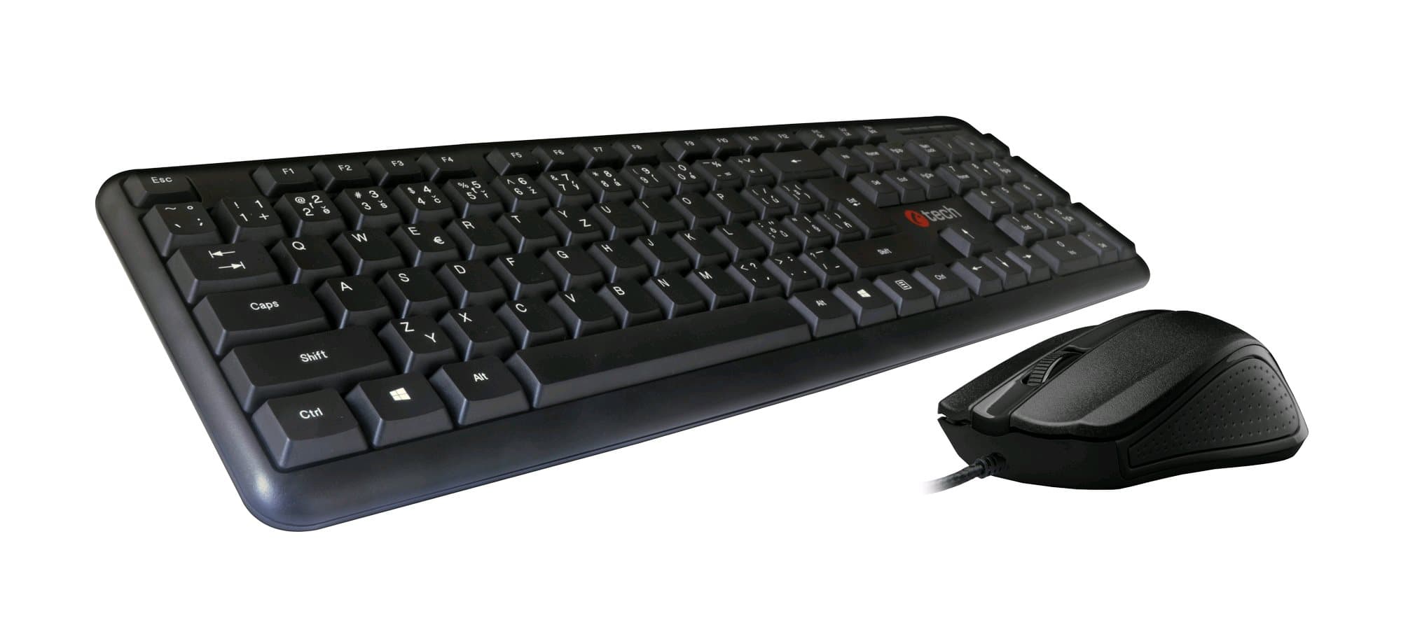 Klávesnice C-TECH KBM-102, drátový combo set s myší, USB, CZ