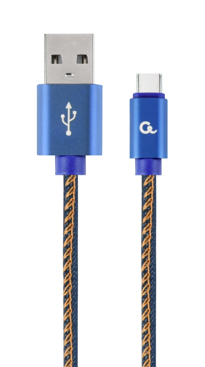 Gembird oplétaný denim USB-A USB-C kabel 1m