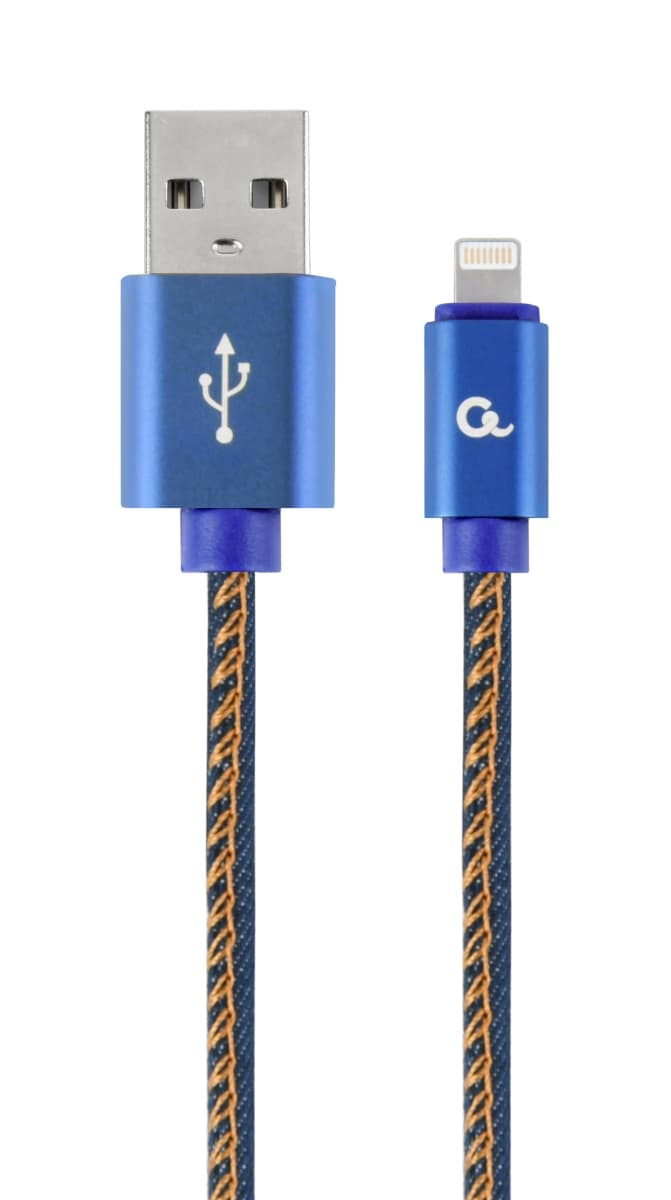 Gembird oplétaný denim USB-A Lightning kabel 2m