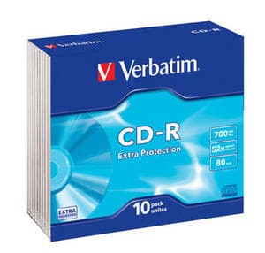 VERBATIM CD-R(10-Pack)Slim EP DL 52x 700MB