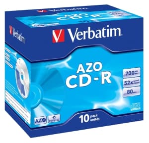 VERBATIM CD-R(10-Pack)Jewel Crystal 52x 700MB