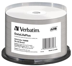 VERBATIM CD-R(50-Pack) 52x 700MB ThermoPrint NoID