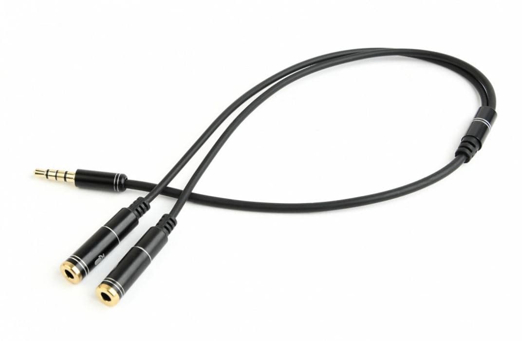 GEMBIRD 3,5 mm jack audio+microphone redukce, 20 cm, 2xF M, 4pin