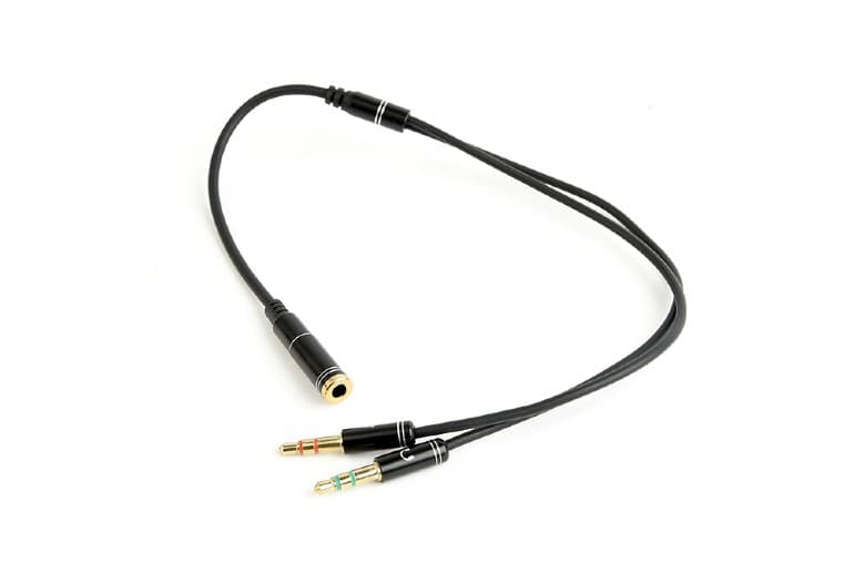 GEMBIRD 3.5 mm stereo jack 4-pin, redukce , 20 cm, 2xF