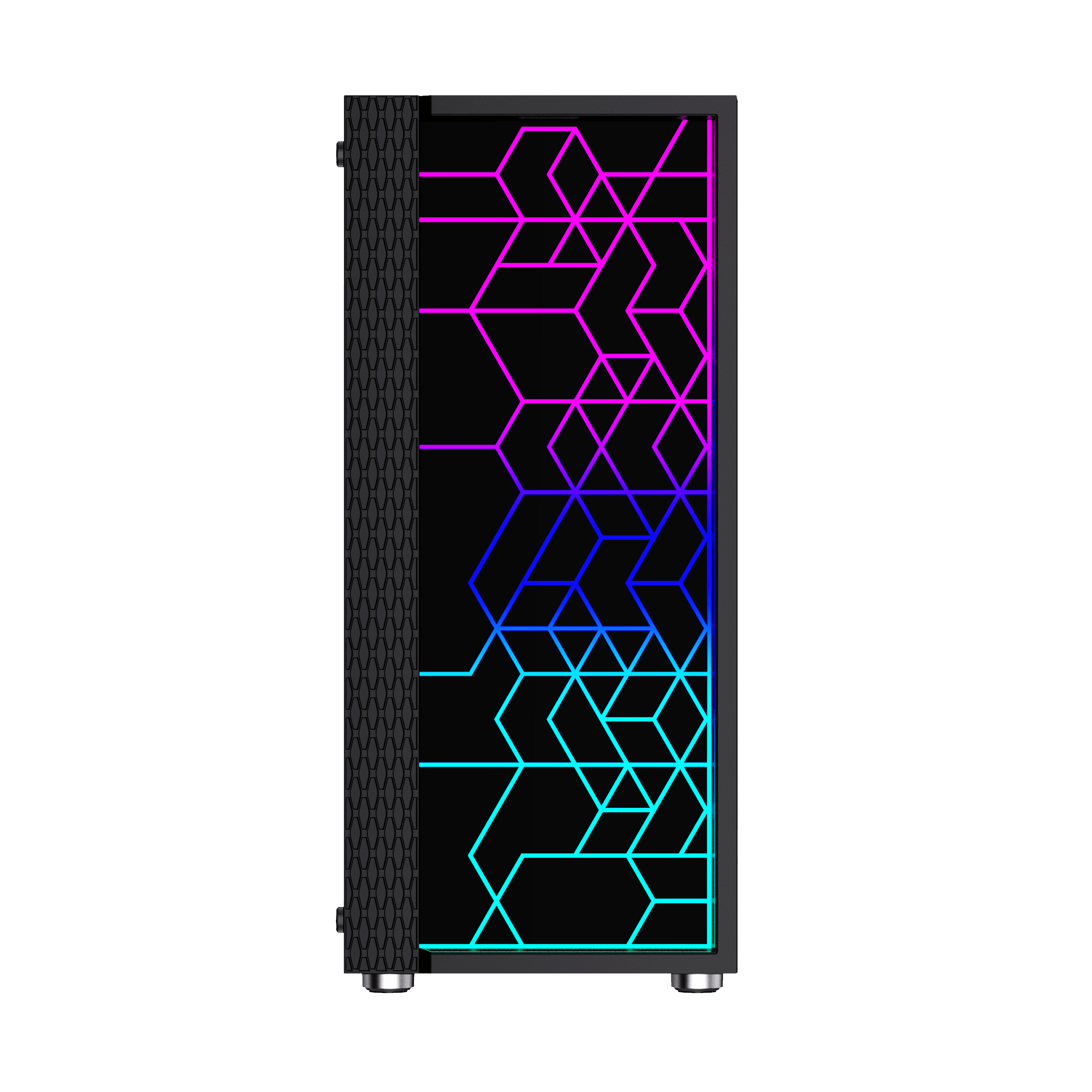 Gembird Computer Fornax 2500 ARGB Midi Tower Transpar. Černá