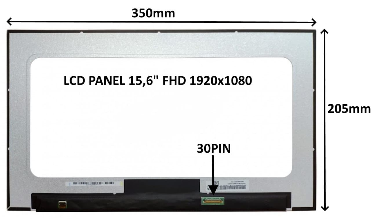 LCD PANEL 15,6" FHD 1920x1080 30PIN MATNÝ IPS BEZ ÚCHYTŮ